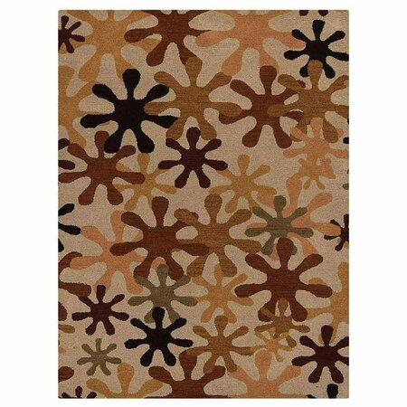 GLITZY RUGS 3 ft. x 5 ft. Hand Tufted Floral Wool Area Rug, Cream UBSK00699T0009A1